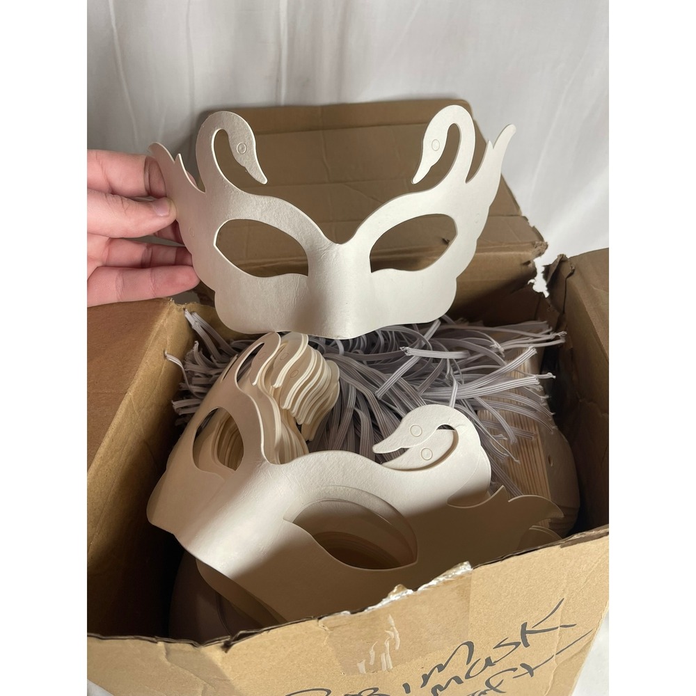 Wettarn‎ 100 Pcs White Swan Masquerade Masks DIY Craft Costume Bulk WAY2283 NEW